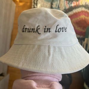 drunk in love bucket hat in white - perfect for bride to be !